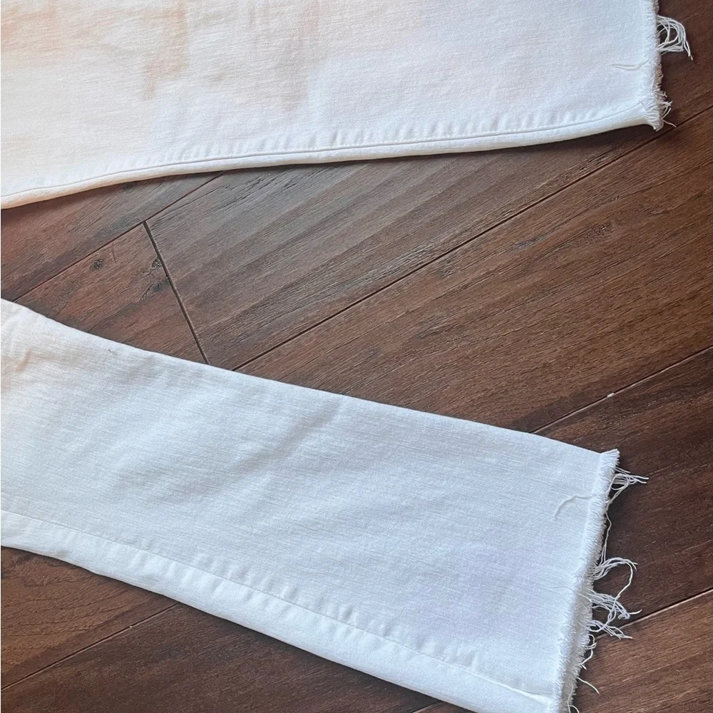 MOTHER Hustler Ankle Fray White Straight Leg Jeans Size 28 - Picture 14 of 14